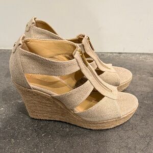 Michael Kors Beige Wedge Sandals